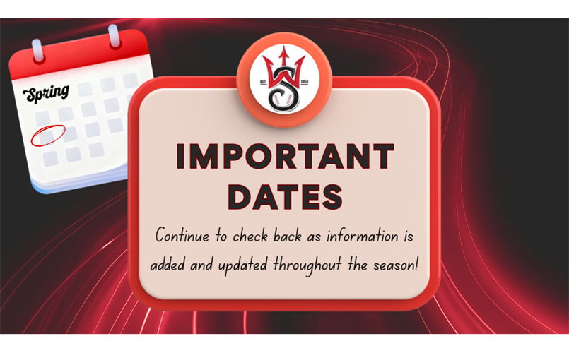 Important Dates for the 2026 Season